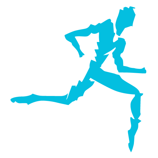 Image of man running from logo for orthopedic physical therapy